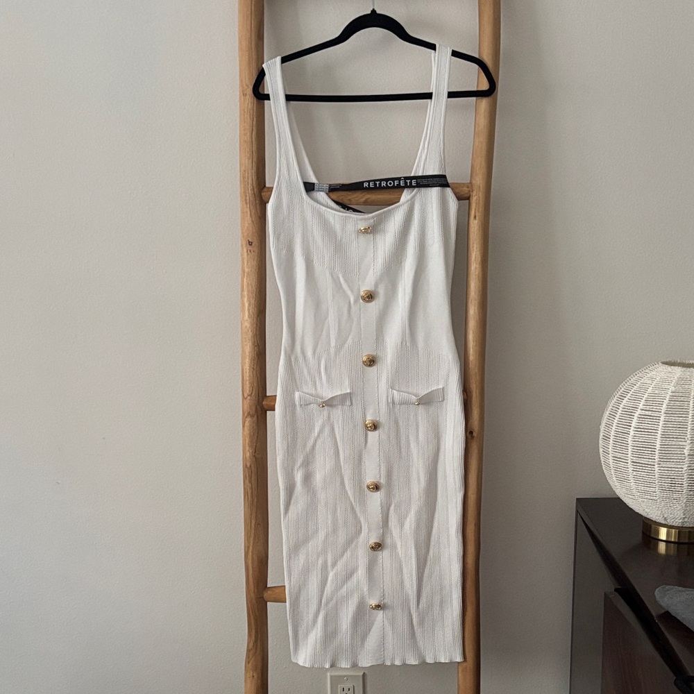 Retrofete Laney Ivory Button-Down Dress - Picture 2 of 7